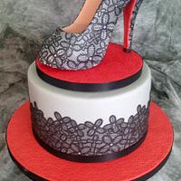 High Heel Shoe Cake inspired by Christian Louboutin