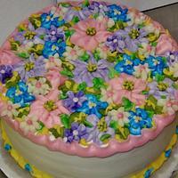 Buttercream floral layer cake