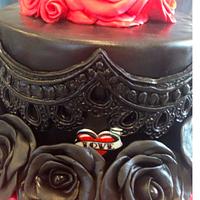 Red & Black Rose Pearl Cake...