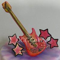 Tie Dye Rock Guitar & Stars....
