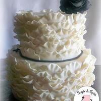 Small Wedding Frill Cake