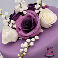 Small violet wedding cake