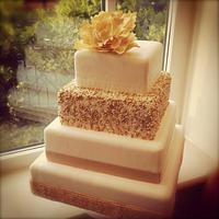 Encrusted wedding cake