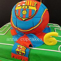 barcelona soccer ball cake
