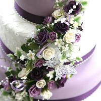 Pretty Purple Wedding Cake