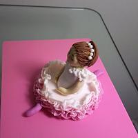 Ballerina cake topper.
