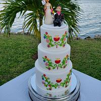 A Mexican theme Wedding Cake
