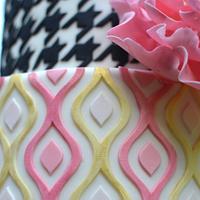Houndstooth and Ikat Cake