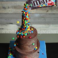 M&M's Gravity Defying Cake