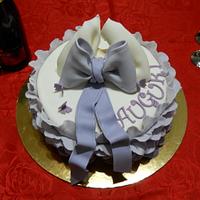purple bow cake