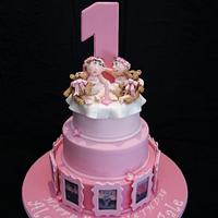 Twins First Birthday Cake 'Abbi & Lexi'