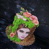 Hand painted cake with roses