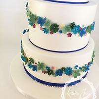 Wedding Cake - Peacock colour theme