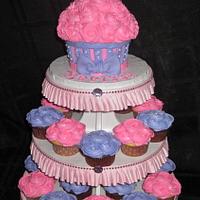 First Birthday Cupcake Tower