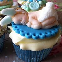 Baby shower baby cupcakes