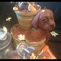 Puppies, daisies, and flower pots..... Oh my! 