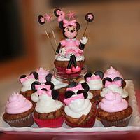 Minnie Mouse (Look-a-Like) Birthday Cupcakes
