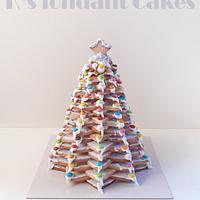 3d cookie Christmas Trees in Pink and Blue