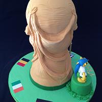 World Cup trophy cake and mascot