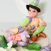 Christening cake with fairies