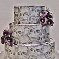 Wedding cake with skulls