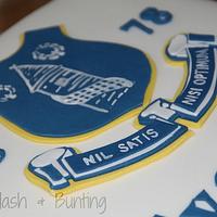 Hand Cut Everton Football Badge cake