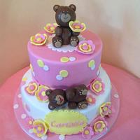 Teddy Bears cake for a Baptism (torta battesimo con orsetti)