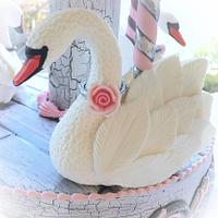 Swan carousel cake