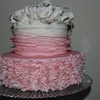 ruffle pink cake