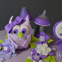 Woodland Owl Birthday Cake