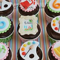 Art Party Cupcakes