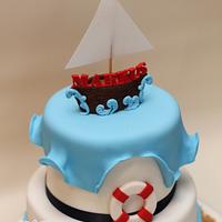 Nautical Themed First Birthday cake