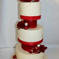 wedding cake in red