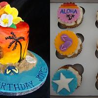 Hawaii Themed Birthday Cake