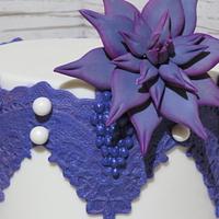 Purple Lace/Succulent Cake