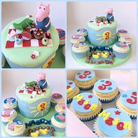 George Pig Cake and Cupcakes