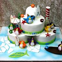 Cute penguins cake