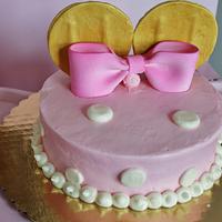 Minnie Mouse Gold and Pink cake