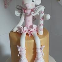 Mouse Ballerina First Birthday Cake