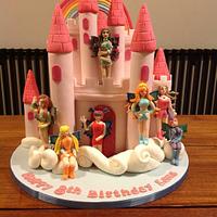 Winx club magic rainbow castle cake
