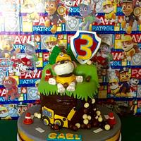 Paw Patrol Rubble 3rd Birthday Cake 🐾