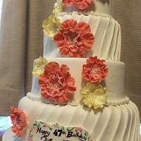 Simple pleats and Ruffles Cake