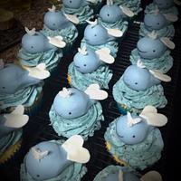 whale cupcakes for baby shower