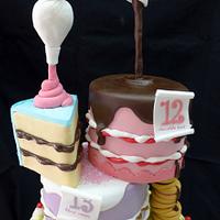 Gravity defying stacked cakes