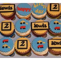 JCB cakes & matching cupcakes