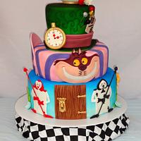 Alice in Wonderland birthday cake