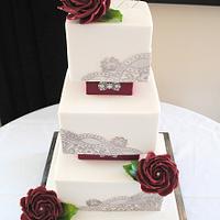 Burgundy Roses and Bows