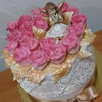 Cake with porcelain angel