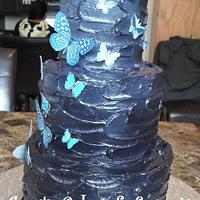 Black OMBRE icing with butterflies