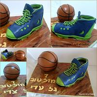 Basket Ball and Sports Shoe Cake 